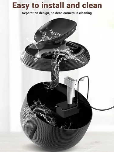 Vista 6 de Kastty Fuente de Agua para Gatos de 3.5L/118 oz, Fuente de Agua Silenciosa de Gran Capacidad para Mascotas para Gatos de Interior con Luz LED
