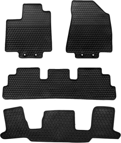 Vista 8 de Alfombrillas de Coche a Medida para Infiniti QX60 2014-2020/Nissan Pathfinder 2013-2020/Infiniti JX35 2013 de 7 Pasajeros Goma Negra Protección Todo