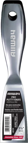 Vista 2 de ALLWAY UX15F - Cuchillo de masilla de acero inoxidable flexible de una sola pieza, 1.5 pulgadas Mango ergonómico, extremo de martillo integrado
