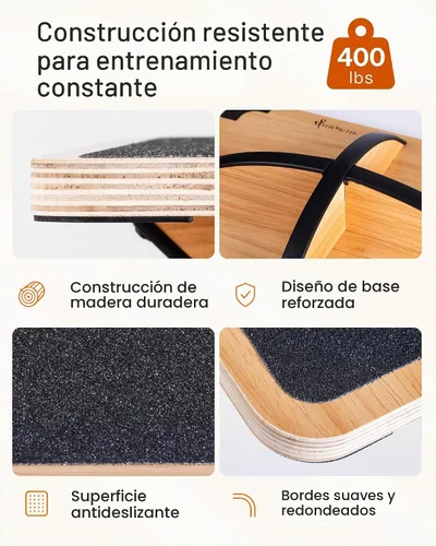 Vista 6 de StrongTek Wooden Balance Board, Basic Rocker or Advanced 360° Wobble Rotación extra grande avanzada de 360°