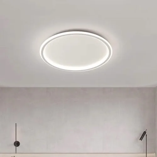 Vista 4 de Lámpara de techo LED regulable de montaje empotrado, lámpara de techo empotrada redonda moderna de 12 pulgadas con ajuste de aplicación, lámpara
