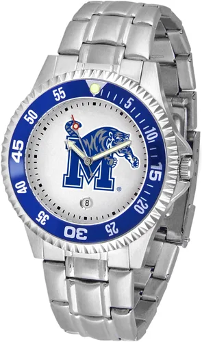 Vista 18 de SunTime Reloj de cuarzo de 1.575 in para hombre, correa de acero inoxidable de 0.787 in, esfera Gameday