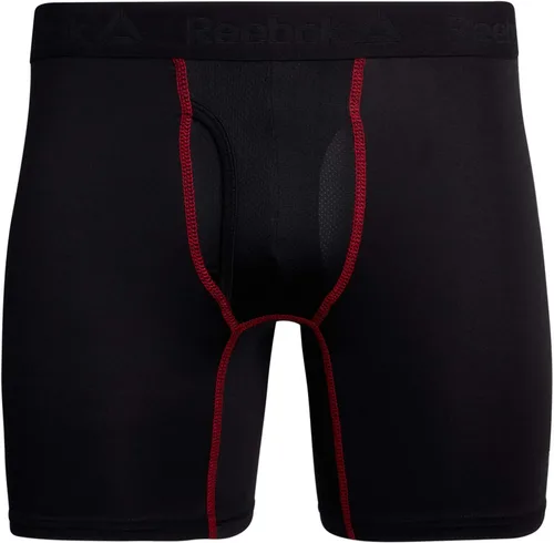 Vista 5 de Reebok Ropa interior para hombre, calzoncillos tipo bóxer de rendimiento con bolsa para moscas (paquete de 4)