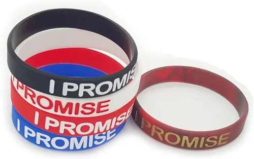 Vista 3 de NewSilkRoad I Promise - Pulsera deportiva de silicona, 5 unidades de colores surtidos