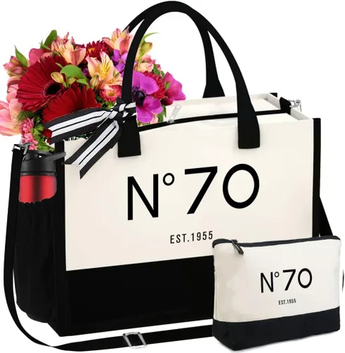 Vista 15 de 30th/40th/50th/60th/70th Birthday Gift Canvas Tote Bag for Women, Keepsake Beach Bag Party Birthday for Her