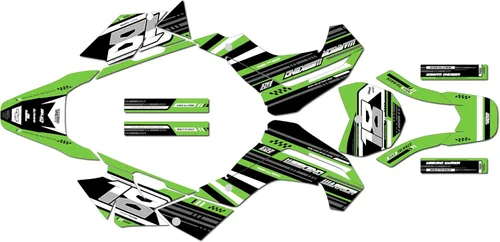 Vista 8 de Kit de gráficos para Kawasaki KLX140R (2019-2023) Warrior Series Blue 09 Mil - Adhesivos para motocicleta Dirt Pit Bike Motocicleta, accesorios