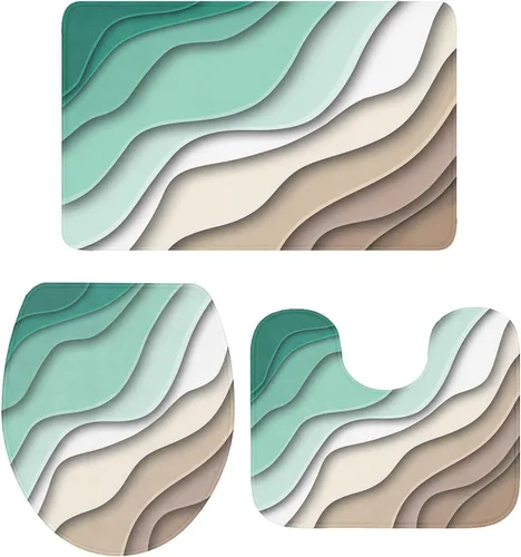Vista 13 de Savannan Juego de 3 tapetes de baño, diseño patriótico de la bandera estadounidense, pentagrama, libertad, país, absorbente, suave, antideslizante