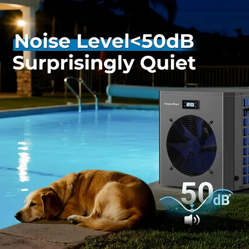 Vista 8 de Calentador de piscina sobre el suelo de 13000 BTU, bomba de calor eléctrica de 3500 galones, calentadores de piscina de 120 V de alta eficiencia COP