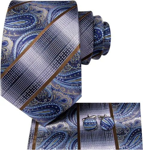 Vista 51 de Dubulle Corbata tejida de cachemira para hombre y gemelos de pañuelo para hombre, conjunto de gemelos para boda formal y negocios