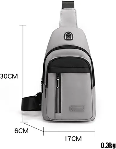 Vista 6 de ZLXDP - Bolsa de pecho multifuncional para hombre, bolsa de hombro cruzada para hombre, bolsa de pecho para escuela, verano, bolsa de mensajeros