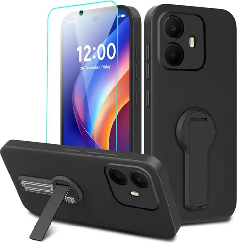 Vista 25 de Compatible con BLU Bold N4 Funda para teléfono, soporte oculto plegable giratorio de 360°, cubierta a prueba de golpes, funda protectora delgada