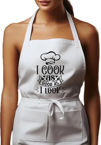 Vista 13 de Delantales personalizados. Delantal de chef ideal para camarera y uso en la cocina Ideal for Waitress, Kitchen Use Rojo