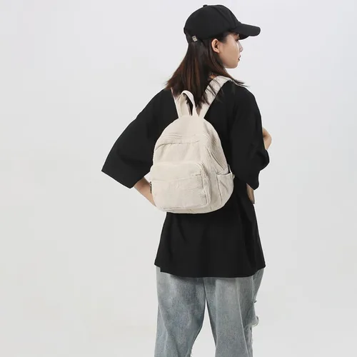 Vista 5 de Mochila pequeña para mujer y mujer, mochila estética, Beige, Tendencia