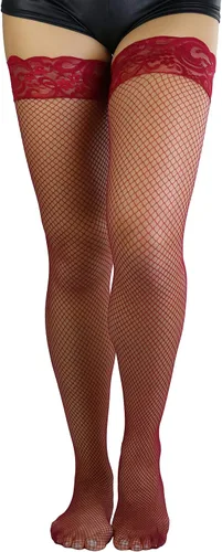 Vista 5 de ToBeInStyle Medias de red atemporales con costura trasera para mujer