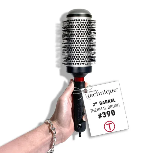 Vista 10 de Cricket Technique - Cepillo térmico para el cabello #300 de 0.75 pulgadas para secado, rizado y peinado, barril de retención de calor con cerdas
