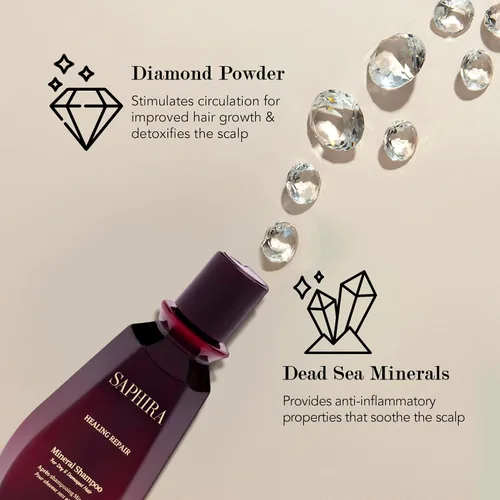 Vista 4 de Saphira Dead Sea Minerals Shampoo – Sulfate Free Professional Hair Care – Hydrating & Nourishing Shampoo for All Hair Types