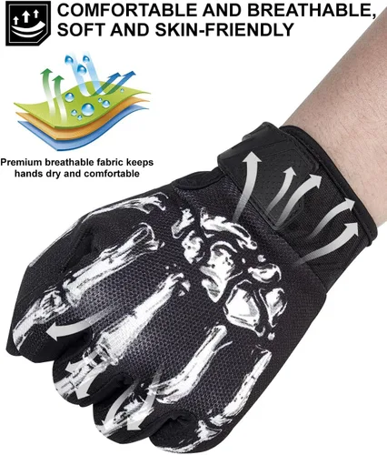 Vista 4 de Guantes de motocicleta RIGWARL para hombres y mujeres con función táctil, guante ligero para bicicleta de tierra antideslizante, guante de esqueleto