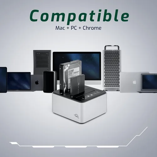 Vista 6 de OWC Drive Dock USB 10Gb/s Dual Bay SATA/U.2 NVMe Solución