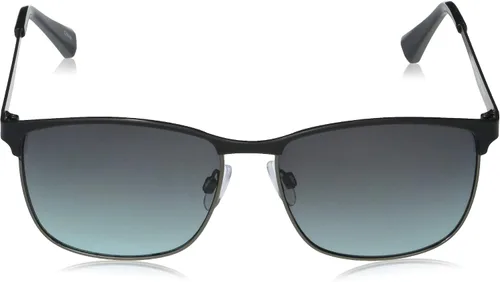 Vista 2 de Southpole 5038SP - Lentes de sol rectangulares de metal con protección UV retro, regalos geniales para hombres, 2.244in, metal mate y negro, Gris