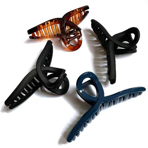 Vista 22 de Pinzas para el cabello de 4.3 pulgadas, grandes, antideslizantes, grandes mate, clip de mariposa para cabello fino y grueso, paquete de 4
