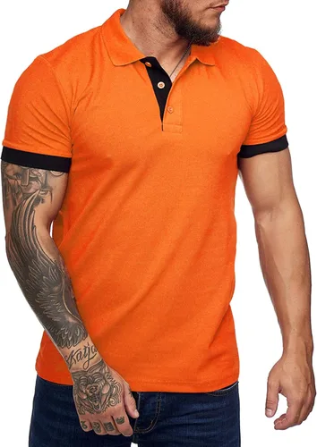 Vista 2 de Polo de manga corta para hombre, estilo casual, ajustado, diseño básico, corte clásico, camisas de algodón