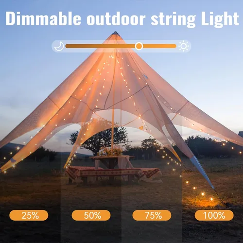 Vista 3 de 100 LEDs 33 pies, cadena de luces, funciona con pilas, guirnalda de luces WERTIOO con control remoto interior/exterior para recámara, Navidad