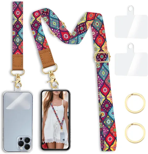 Vista 19 de Yonlevres Cordón para Teléfono con Correa de Muñeca Cruzada, Cordón para Teléfono Celular Be Kind para Alrededor del Cuello, Correa Ajustable