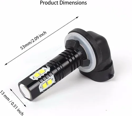 Vista 3 de 50W Super Bright 881, 889, 862, 886, 894, 896, 898 10 bombillas LED antiniebla 881 DRL, luces diurnas, 6500 K blanco frío, paquete de 2