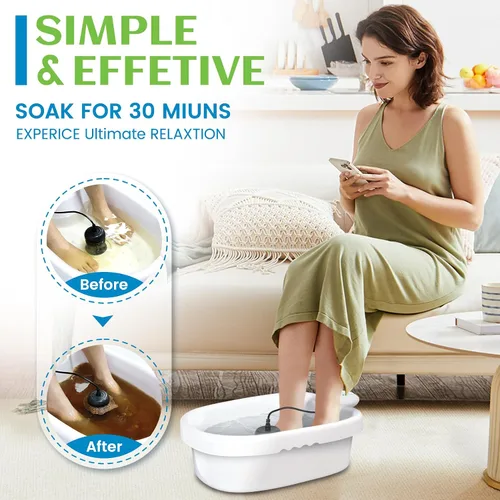 Vista 3 de Máquina de desintoxicación de baño de pies iónico, máquina de desintoxicación de pies, baño de spa iónico portátil para uso doméstico, 100 forros, 2