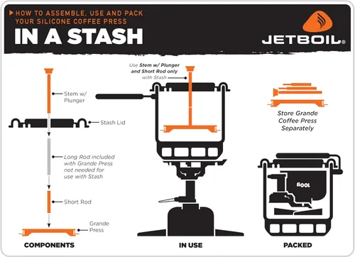 Vista 5 de Jetboil Cafetera de prensa francesa de silicona Estufas de camping y mochilero, 33.8 fl oz Grande