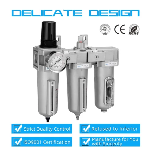 Vista 6 de NANPU 1/2" NPT Sistema de secado de aire de grado industrial de 3 etapas - Filtro de partículas, filtro coalescente, secador desecante y regulador