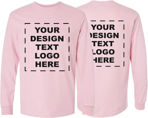 Vista 3 de Camiseta personalizada de manga larga para hombres y mujeres, añade tu propio diseño, logotipo, texto, foto, camiseta de manga larga personalizada