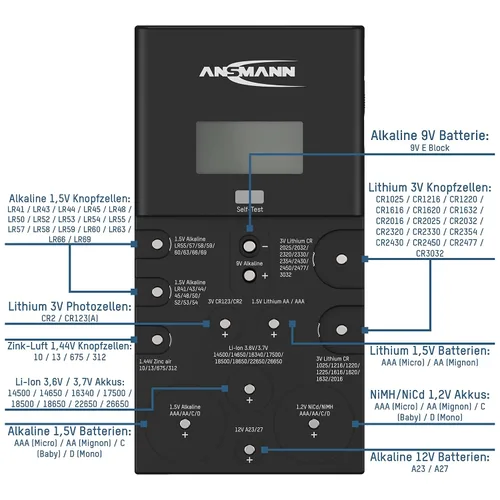Vista 3 de Ansmann LCD de control de energía - Probador de batería profesional