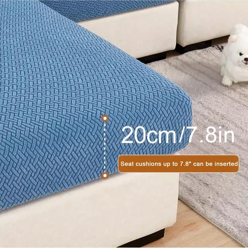 Vista 4 de HM&DX Funda elástica universal para sofá con parte inferior elástica, 1/2/3/4 asientos, funda de sofá modular de terciopelo jacquard en forma de L