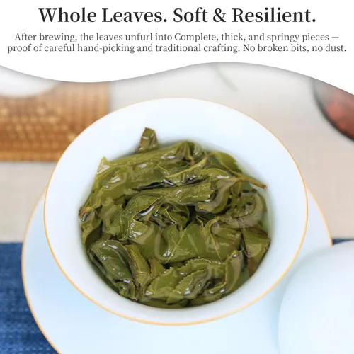 Vista 6 de XIXICHA Alishan Oolong Tea Hoja Suelta Grado AAA Taiwán Alta Montaña Gaoshan Ulong Té Taiwán Té Verde Taiwanés Té Oolong Verde Floral y Afrutado