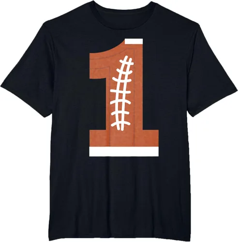 Vista 37 de 1st Birthday Football Ball Boys Camiseta de regalo de 1 año Negro