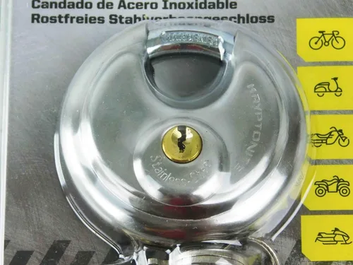 Vista 3 de Kryptonite Candado con llave, cerradura de acero inoxidable resistente con llaves, cerradura con llave impermeable de alta seguridad para uso al