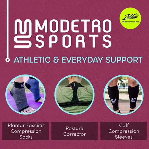 Vista 9 de Modetro Sports Tobillera para alivio de la fascitis plantar, tendinitis y soporte del tendón de Aquiles, manga de compresión para pies para hombres