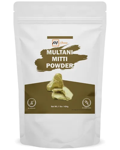Vista 7 de Lodo Multani Mitti 100% natural purificado Fullers Earth Clay Powder de grado cosmético Mascarilla facial natural 100 GMS / 0.22 libras