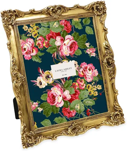 Vista 35 de Laura Ashley - Marco de fotos 2x3 negro con textura ornamentada hecho a mano en resina con caballete, para exhibición en mesa y pared, con diseño
