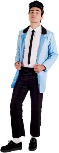 Vista 2 de Fun Shack Hombres 50s Adultos Rockabilly 1950 Retro Throwback Azul Chaqueta