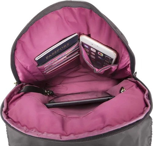 Vista 4 de Travelon Mochila delgada antirrobo de equipaje, Humo, talla única , Travelon Mochila delgada antirrobo Signature