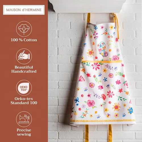 Vista 1186 de Maison d' Hermine Delantales para mujer con bolsillo, 100% algodón (27.50 x 31.50 pulgadas)