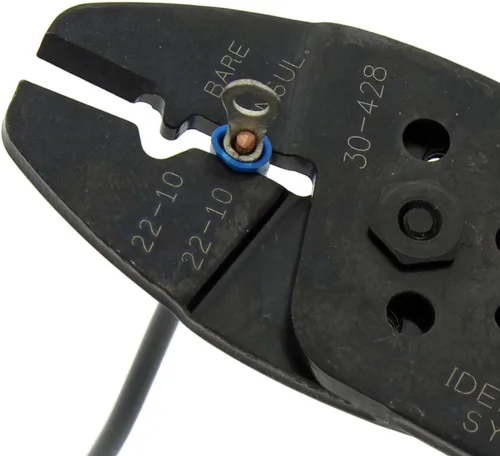 Vista 6 de IDEAL Electrical 30-428 Combo de tira y herramienta de crimpado, crimpadora de alambre de precisión, pelacables con 3 nidos de engarzado, agarre