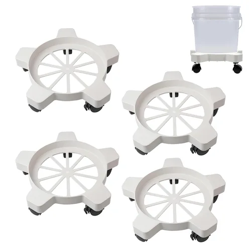 Vista 8 de CNQLIS Dolly de cubo de 5 galones con 5 ruedas giratorias giratorias, 75 libras, color negro 2PCS-BK