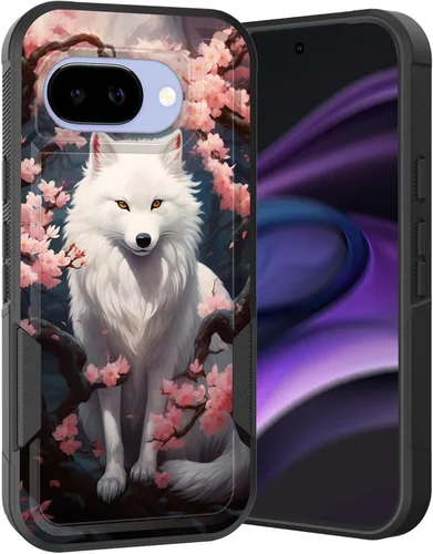Vista 55 de Funda para Pixel 6A, Híbrida de Doble Capa de Servicio Pesado Resistente a Prueba de Golpes PC Duro + Funda Protectora de Silicona Suave para Google