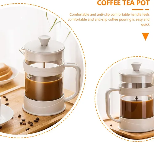 Vista 6 de DOITOOL Cafetera de café expreso, cafetera de café, cafetera de vidrio, prensa de café de vidrio, cafetera de té de 27.1 fl oz, filtro de café frío