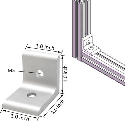 Vista 2 de 10Sets 10 Series Conector de extrusión 1010 Perfil de extrusión de aluminio Soportes de esquina con 10 piezas 1010 Serie 1 Aluminio extruido
