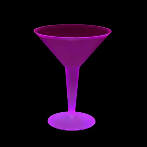 Vista 4 de Party Essentials Vasos de Martini de plástico duro de dos piezas de 8 onzas, rosa neón, 10
