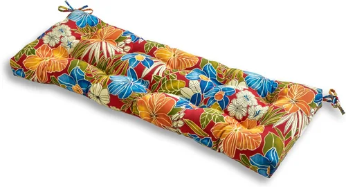 Vista 7 de South Pine Porch Cojín para columpio/banco de 44 x 17 pulgadas, para exteriores, diseño floral negro Aloha